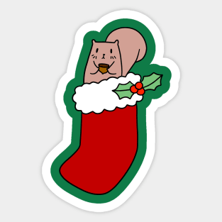 Stocking Squirrel Sticker